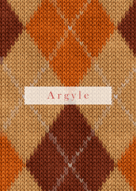 Argyle Style Embroidery Orange 78
