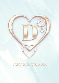 [ D ] Heart Charm & Initial  - Blue 2
