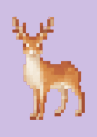 ธีม Deer Pixel Art สีม่วง 04