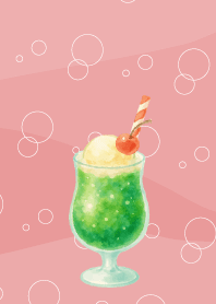 Melon Cream Soda on light pink