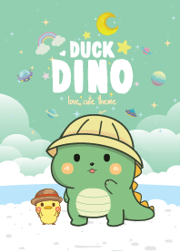 ไดโน&เป็ดน้อย ริมทะเล สีเขียวอ่อน