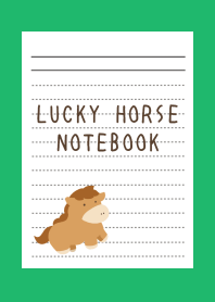LUCKY HORSE NOTEBOOK/GREEN/WHITE
