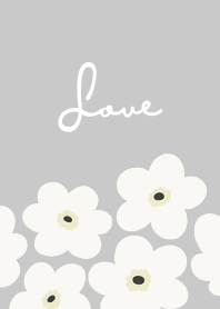 in bloom, flower wh / grey