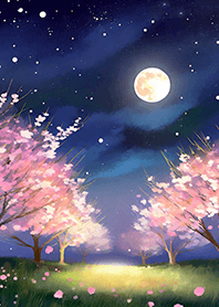 Beautiful night cherry blossoms#666