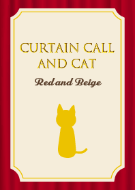 Curtain call & cat! (Red and Beige)