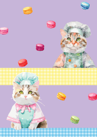 Cat Pastry Chef3  purple