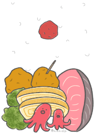 鮭とから揚げ弁当。