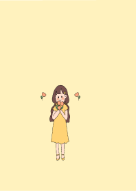 girl and yellow food