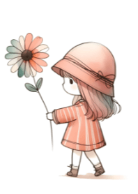 เด็กหญิงและดอกไม้ V.23