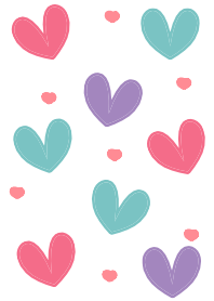 Pink, Green, Purple heart 4