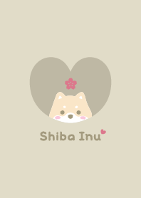 Shiba Inu2 Cherry blossoms - YellowGreen