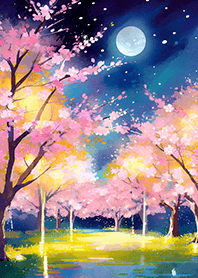 Beautiful night cherry blossoms#419