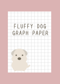 FLUFFY DOG GRAPH PAPER-DUSTY PINKj
