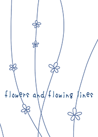 flowers and flowing lines*blue