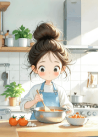 廚房裡的可愛女孩 V.1