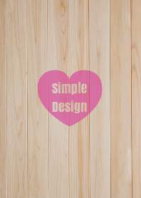 Wood Simple Design Heart Pink ver.