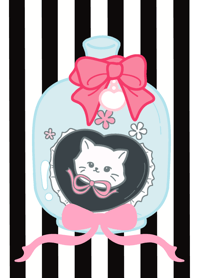 Bottle with pink ribbon