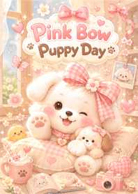 Pink Bow Puppy Day