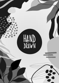 Hand Drawn Floral Black & Gray