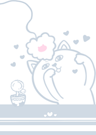 Mischievous Cat - Gray Indigo (bw1)