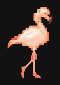 Flamingo Pixel Art Theme  BW 02
