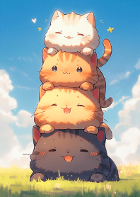 Cute cats stack up 8