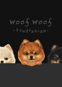 Woof Woof - Pomeranian - BLACK/GRAY