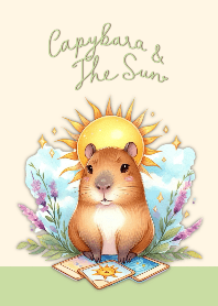CAPYBARA & THE SUN TAROT CARD