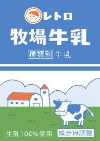 レトロ牧場牛乳(あお)