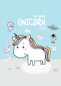 Unicorn On Space Blue.