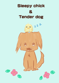 Sleepy chick & Tender dog