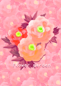 Flower garden -Pink orange-