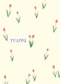 Watercolor Tulips/ Vermilion yellow