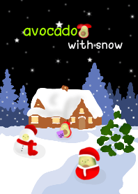 avocado with snow