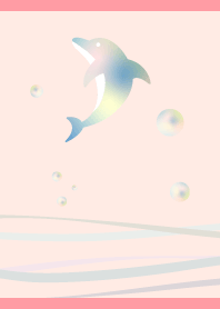 夏のイルカ02 薄いピンク
