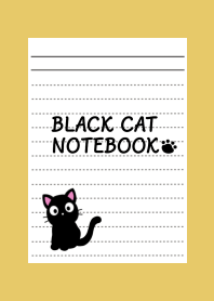 BLACK CAT NOTEBOOK-DUSTY YELLOWj