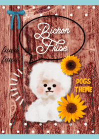 ひまわりとビションフリーゼの着せ替え