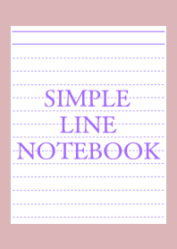 SIMPLE PURPLE LINE NOTEBOOK/DUSTY PINK