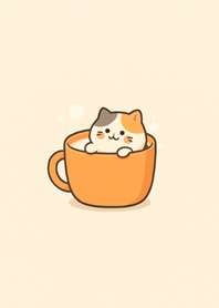 Cute Cat in a Cup