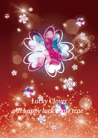 Red : Lucky pink gold clover