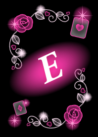 E-Initial- Pink Rose Illumination