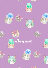 Elegant cat on light purple