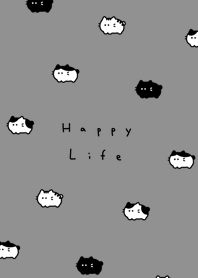 Bean Cats(pattern)/gray black.