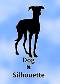 Dog silhouette ItalianGreyhound(Black)