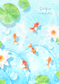 Healing goldfish and water lilies - 01