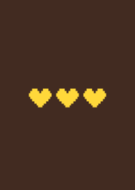 tiny pixel art heart(brown&yellow02)
