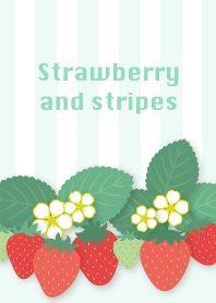 strawberry and stripes/mint green