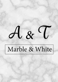 【A&T】イニシャル 大理石モノトーン白