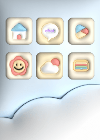 Simple 3D puffy icons- rainbow-colored
