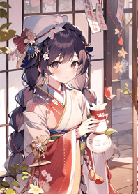 cute kimono woman